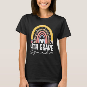 Back To School Rainbow 4th Fourth Grade Squad For T-Shirt