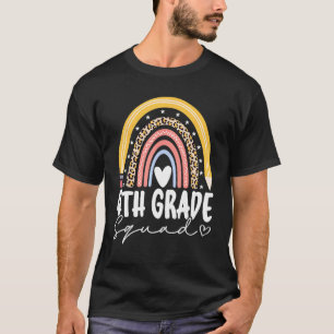 Back To School Rainbow 4th Fourth Grade Squad For T-Shirt