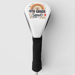 Back to School Rainbow 4th Fourth Grade Squad Golf Head Cover
