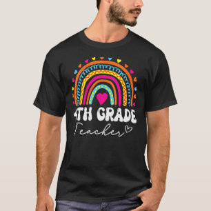Back To School Rainbow 4th Fourth Grade Squad Teac T-Shirt