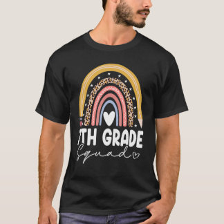 Back To School Rainbow 7th Seventh Grade Squad For T-Shirt