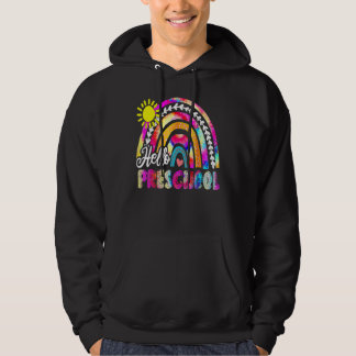 Back To School Rainbow Boho Tie Dye Teacher Hello  Hoodie