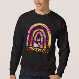 Back To School Rainbow Boho Tie Dye Teacher Hello  Sweatshirt