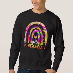 Back To School Rainbow Boho Tie Dye Teacher Hello  Sweatshirt