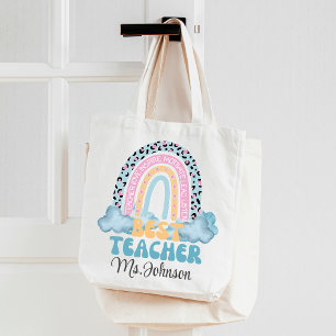 Back to school Rainbow Teacher Appreciation Gift Tote Bag