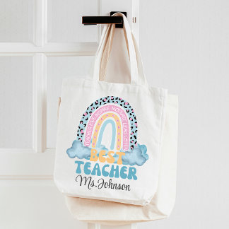 Back to school Rainbow Teacher Appreciation Gift Tote Bag