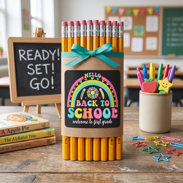 Back to school rainbow welcome stickers (Creator Uploaded)