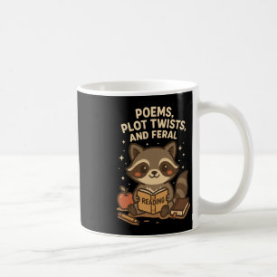 Back To School Reading Teacher Racoon Poem Plot T Coffee Mug