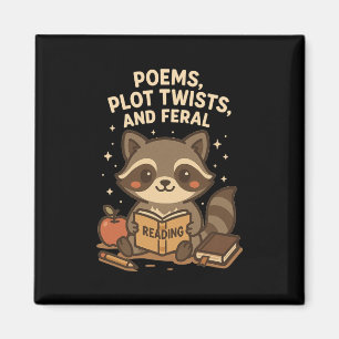 Back To School Reading Teacher Racoon Poem Plot T Magnet