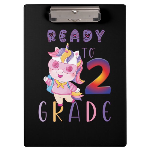 Back To School, Ready To 2Th Grade Clipboard (Front)