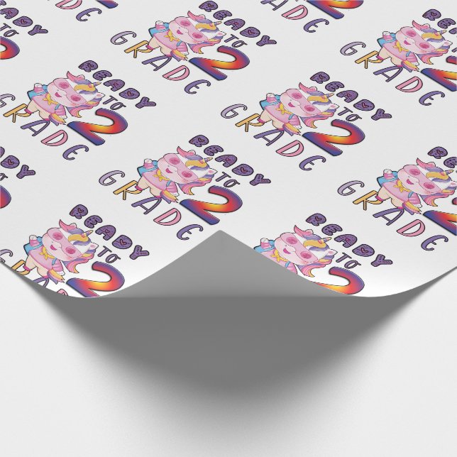 Back To School, Ready To 2Th Grade Wrapping Paper (Corner)