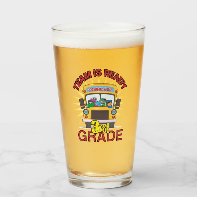 Back To School, Ready To 3rd Grade Glass (Front Filled)