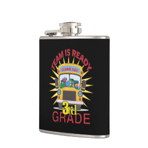 Back To School, Ready To 3rd Grade Hip Flask