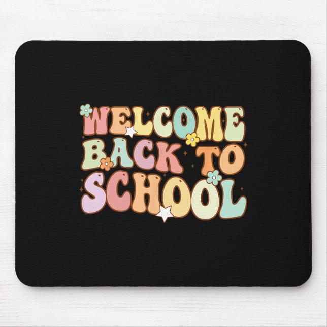 Back To School Retro First Day Of School Teacher  Mouse Pad (Front)