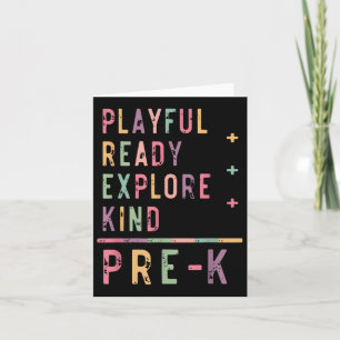 Back To School Retro Playful Ready Explore Kind Pr Card