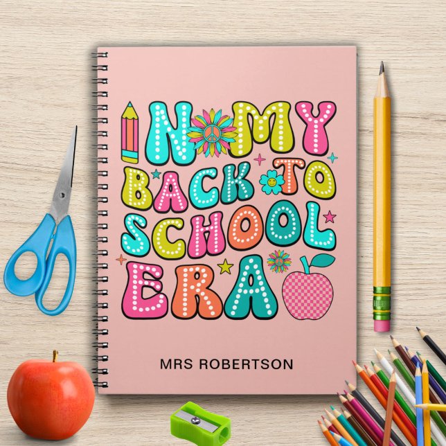 Back to school retro teacher spiral notebook (Creator Uploaded)