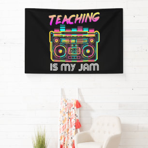 Back to School Retro Teaching is My Jam 80s Banner
