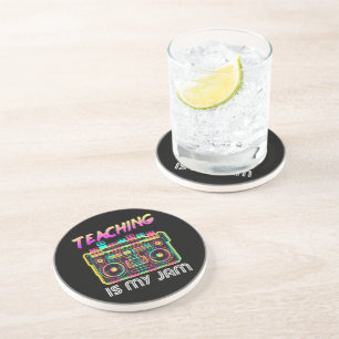 Back to School Retro Teaching is My Jam 80s Coaster
