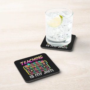 Back to School Retro Teaching is My Jam 80s Coaster