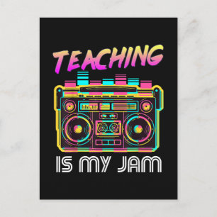 Back to School Retro Teaching is My Jam 80s Holiday Postcard