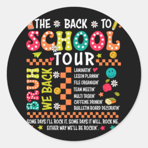 Back To School Retro The Teacher Tour Kindergarten Classic Round Sticker