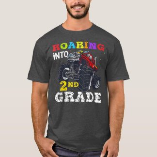 Back To School Roaring Into 2nd Grade Monster Truc T-Shirt
