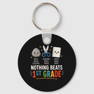 Back To School Rock Paper Scissors Nothing Beats Key Ring