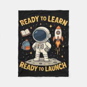 Back To School Rocket Launch Space Learn Student K Fleece Blanket