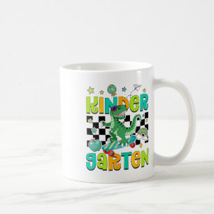 Back To School Rollin Into Kindergarten T-rex Skat Coffee Mug
