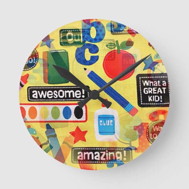 back to school round clock (Front)
