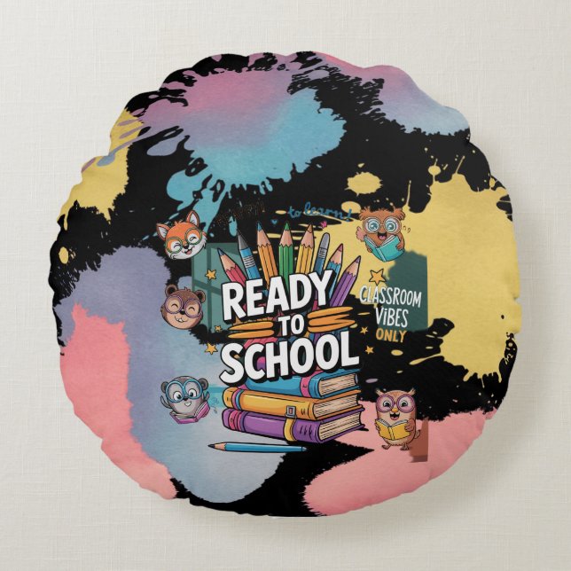 Back to School Round Cushion (Front)