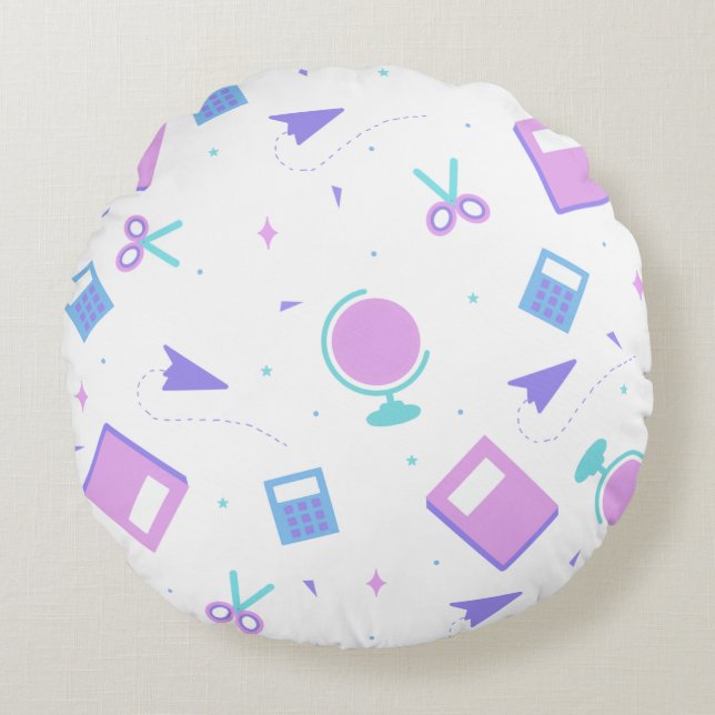 Back to School Round Pillow (Front)