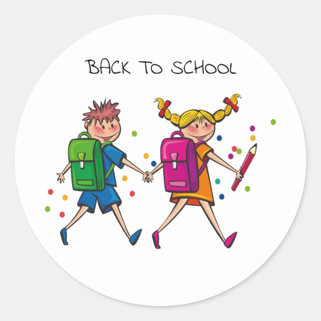 Back To School Round Sticker (Front)
