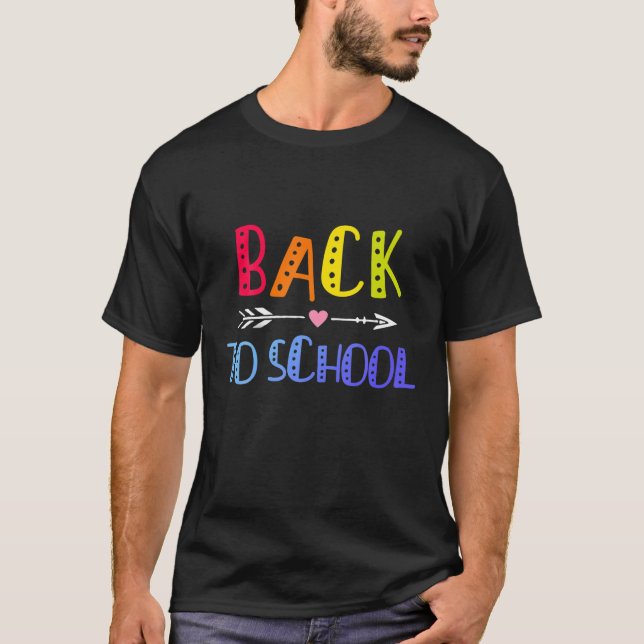 Back To School S For Women First Day Of School Tea T-Shirt (Front)