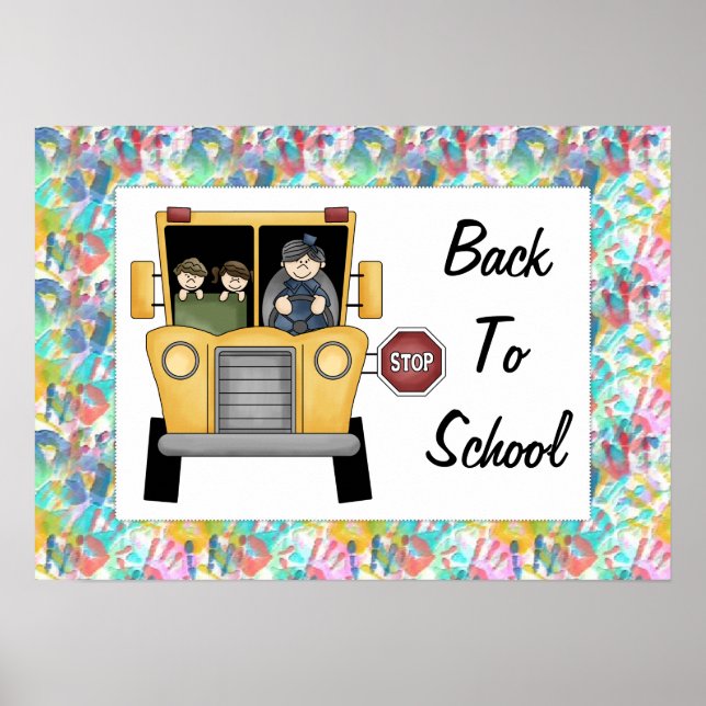 Back to School School Bus Custom Print Poster (Front)