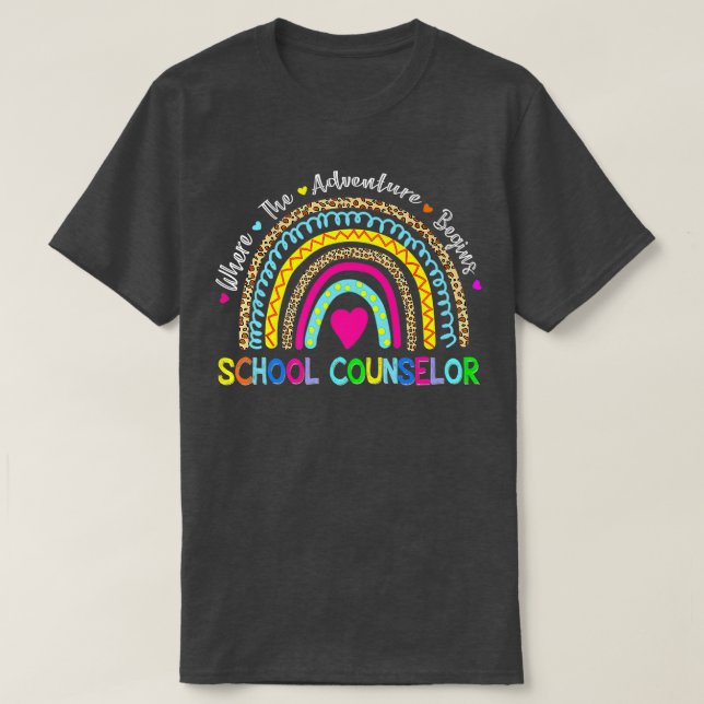 Back To School School Counsellor Where The Adventu T-Shirt (Design Front)