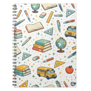 Back to School School Supplies Pattern Notepad Notebook