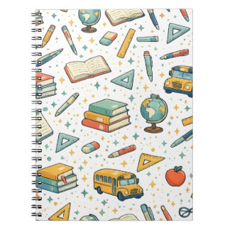 Back to School School Supplies Pattern Notepad Notebook