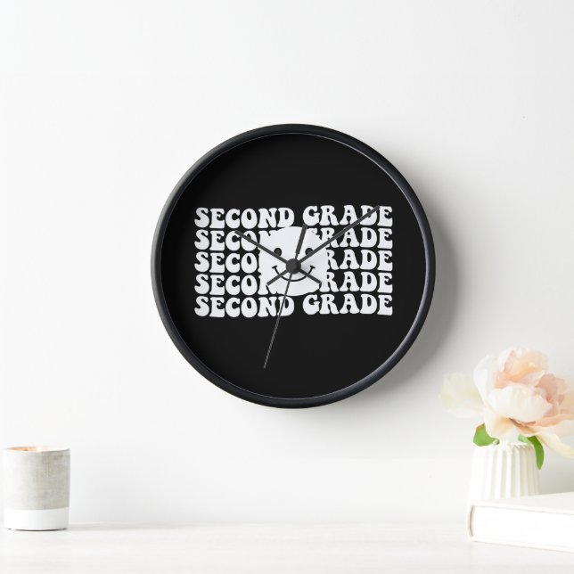 Back to School Second Grade Teacher Clock (Home)