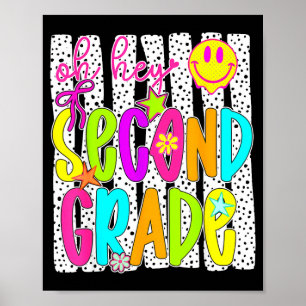 Back to school second grade teachers women student poster