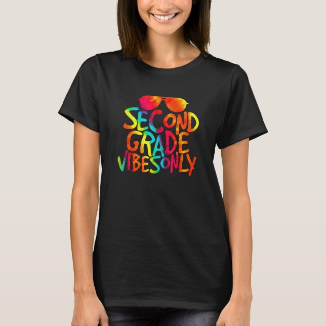 Back To School Second Grade Vibes Only Cool T-Shirt (Front)