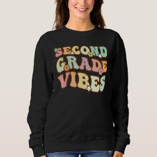 Back To School Second Grade Vibes Retro Teacher Wo Sweatshirt