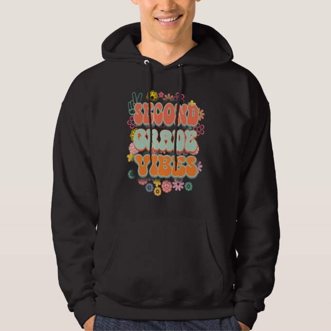 Back To School Second Grade Vibes Student Teacher  Hoodie (Front)