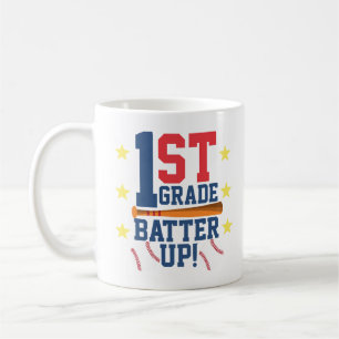 Back to School Shirt   1st Grade Batter Up Coffee Mug