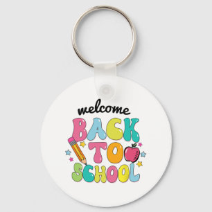 Back To School Shirt Cute Colourful Pencil Apple S Key Ring