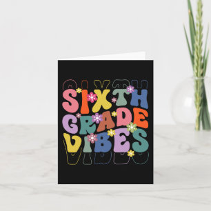 Back To School Sixth Grade Vibes Retro Teacher Wom Card
