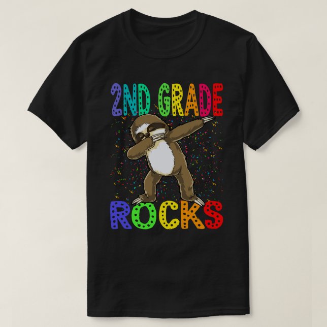 Back To School Sloth Shirt 2ND GRADE rocks (Design Front)