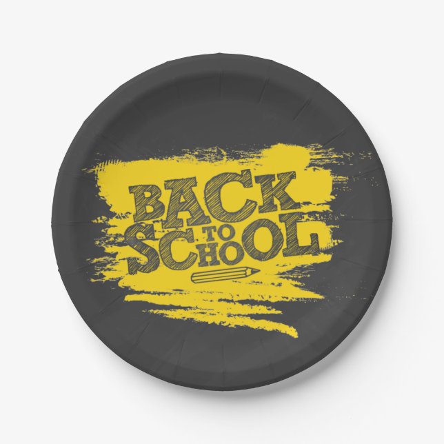 Back to School Smiley Face Paper Plates – Cheerful (Front)
