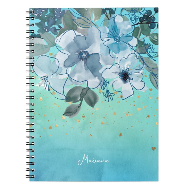 Back To School Soft Aqua Blue Turquoise  Notebook (Front)