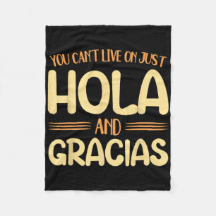 Back To School Spanish Teacher Live On Just Hola A Fleece Blanket